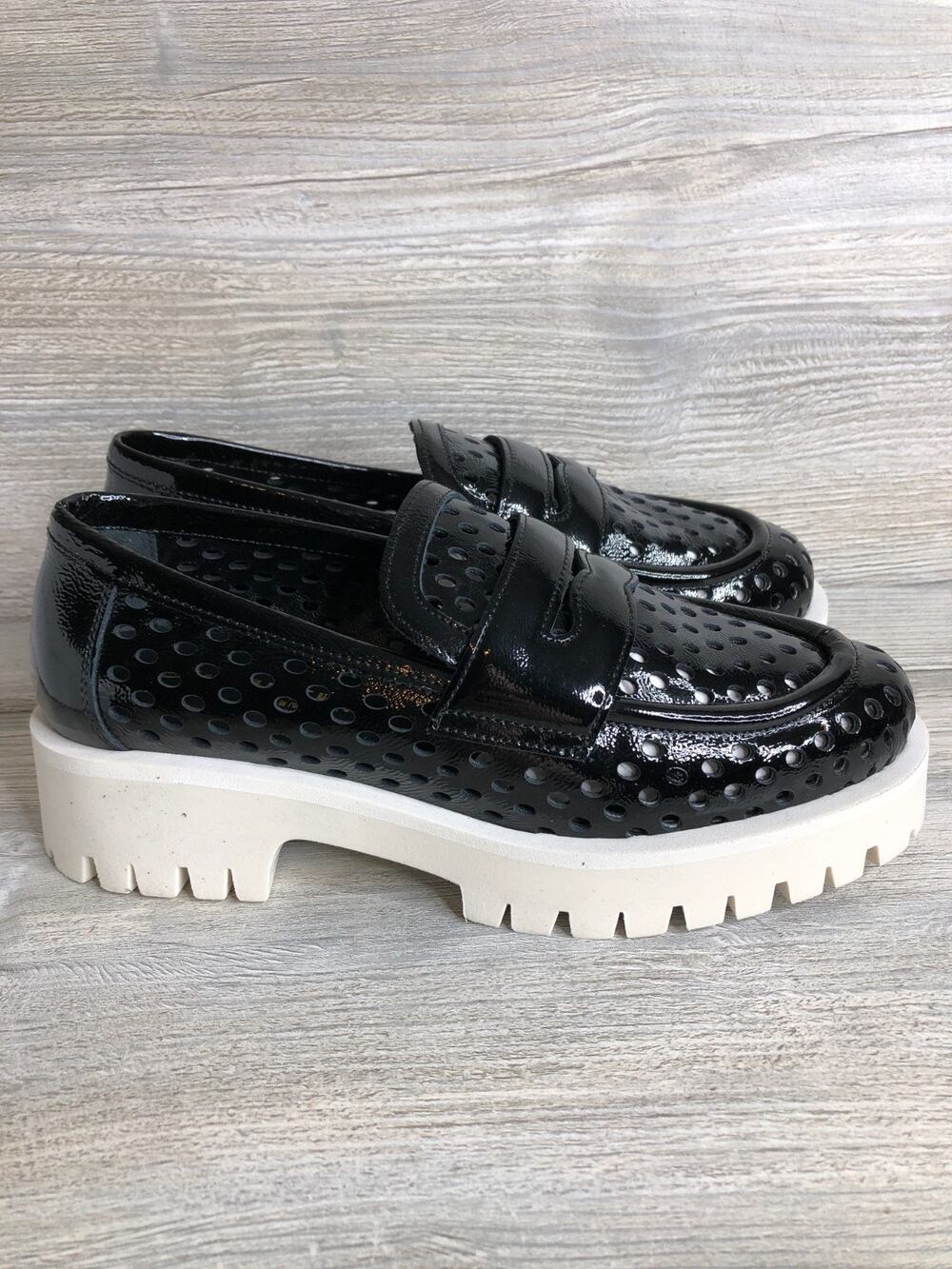 La Canadienne Belford perforated Loafer Size 36 Black Leather Women’s